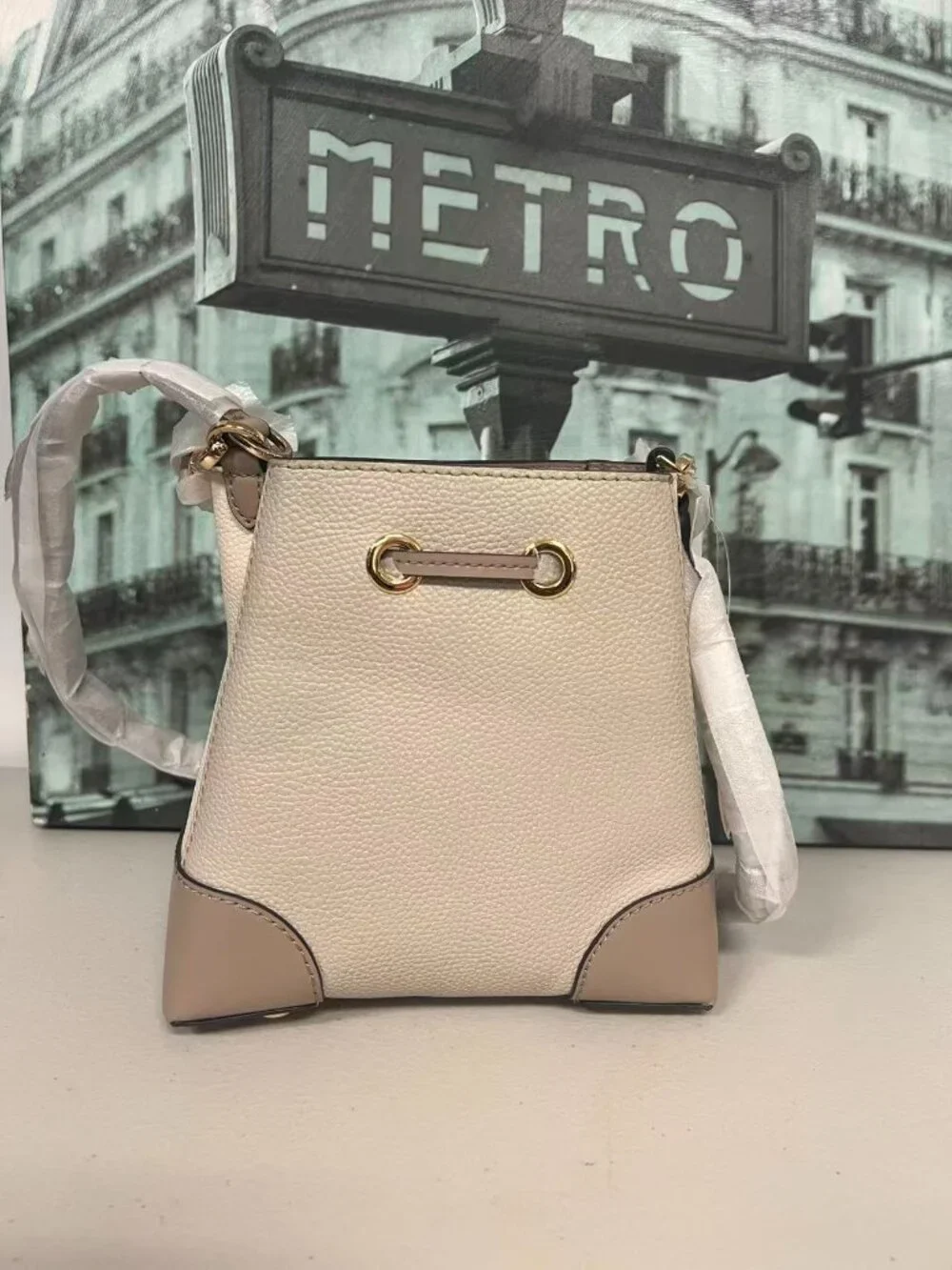 MK Mercer Gallery XS Bucket Bag 32S0GZ5C0T Sand Multi Leather Crossbody